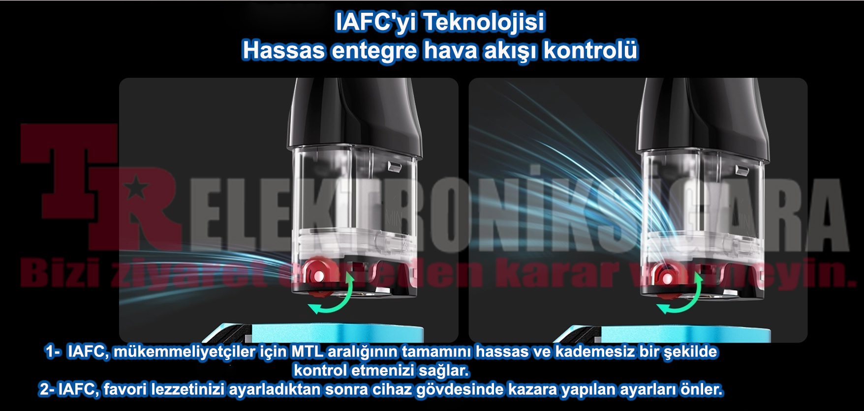 Uwell Caliburn GZ2 iAFC hava akışı ayarı