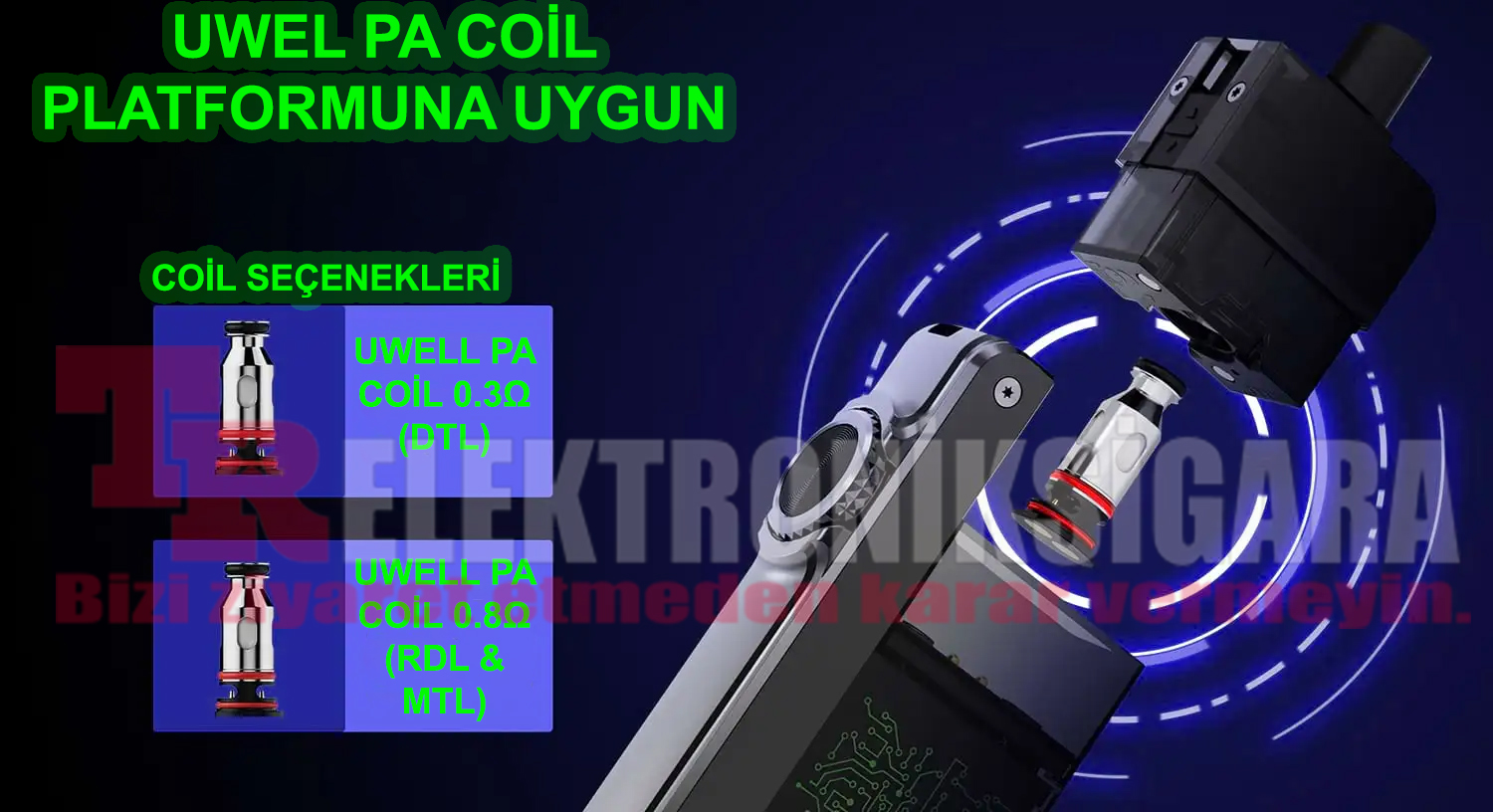 Uwell CROWN B Pod Kit 1150mAh Elektronik Sigara