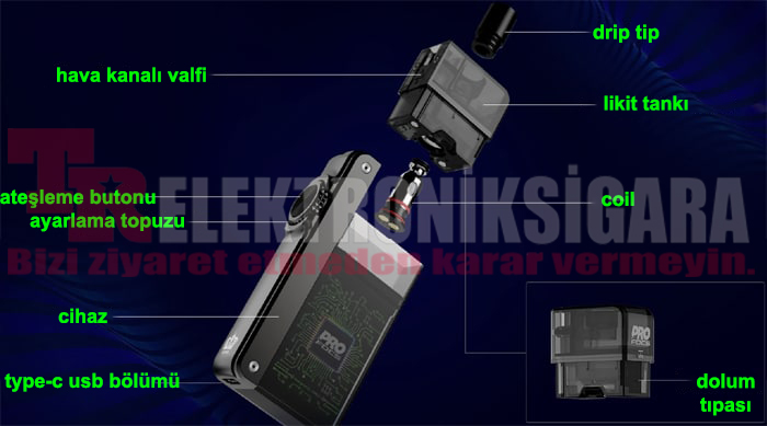 Uwell CROWN B Pod Kit 1150mAh Elektronik Sigara