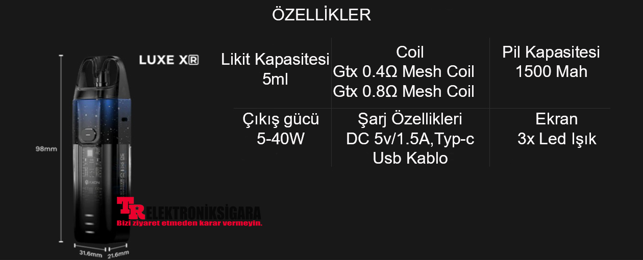 Vaporesso LUXE XR AXON chipset özellikleri