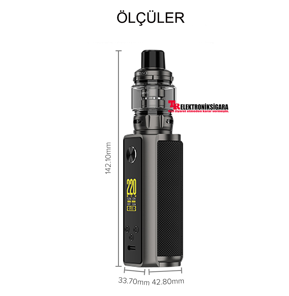Vaporesso TARGET 200 ölçüleri ve teknik özellikleri
