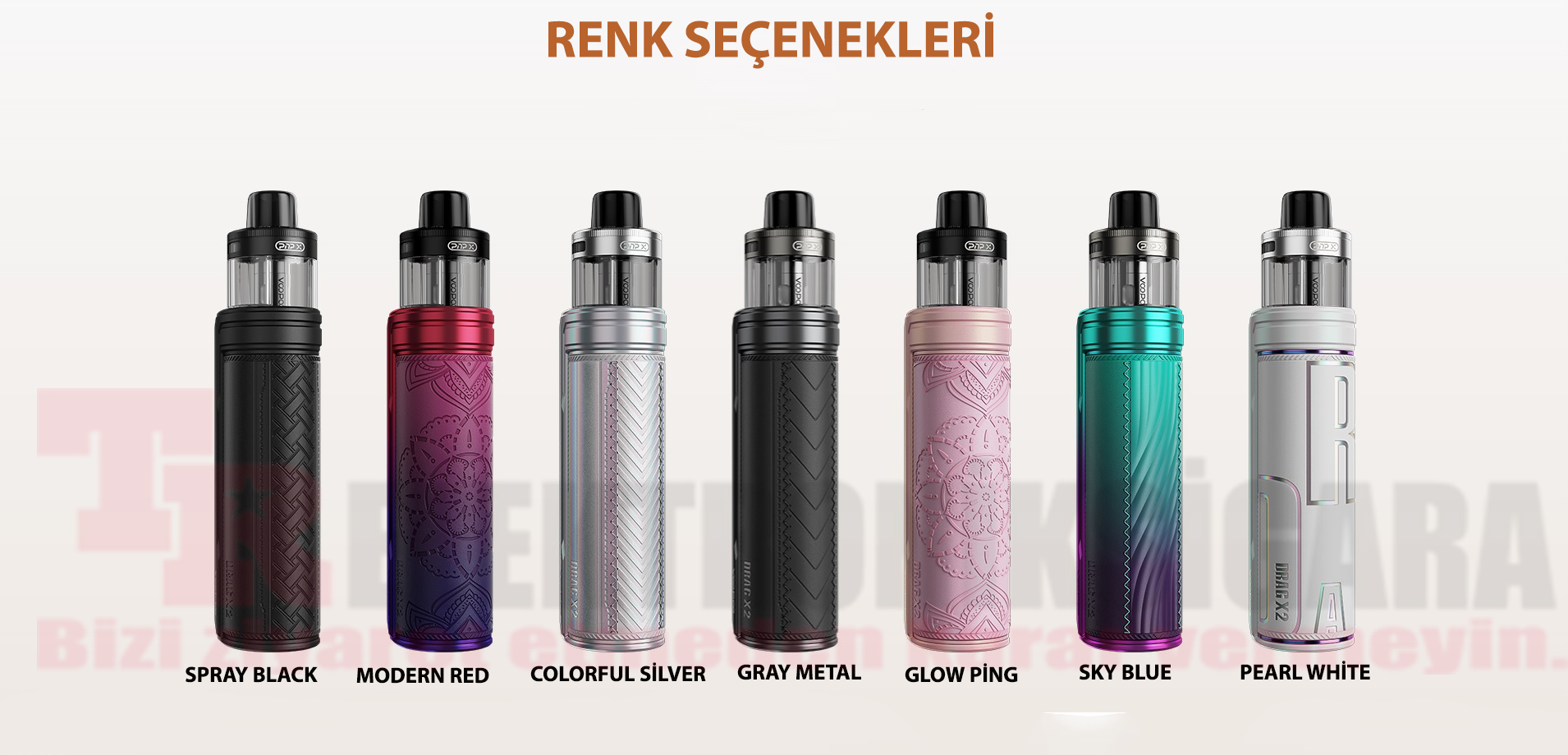 Voopoo Drag X2 renk seçenekleri