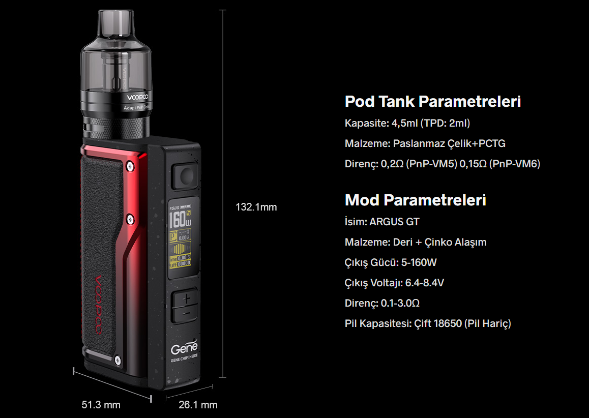 Voopoo Argus Gt 160W Pod Kit Elektronik Sigara