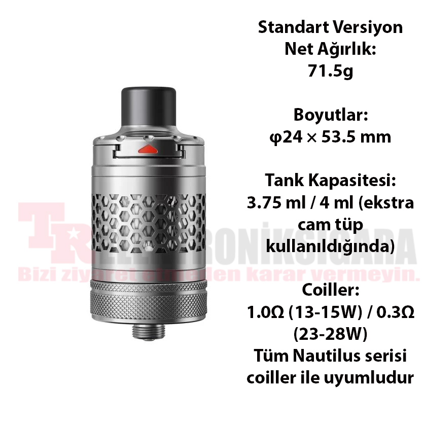 Aspire Nautilus 3S Atomizer ölçüleri