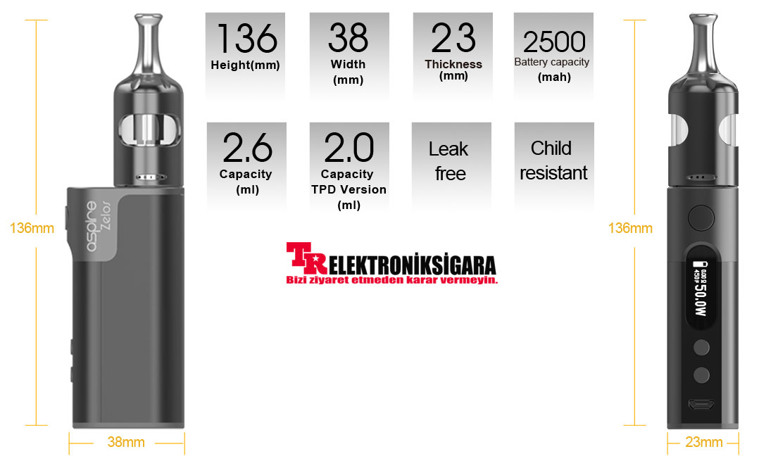 Aspire Zelos 50W MTL Natilius 2S Kit