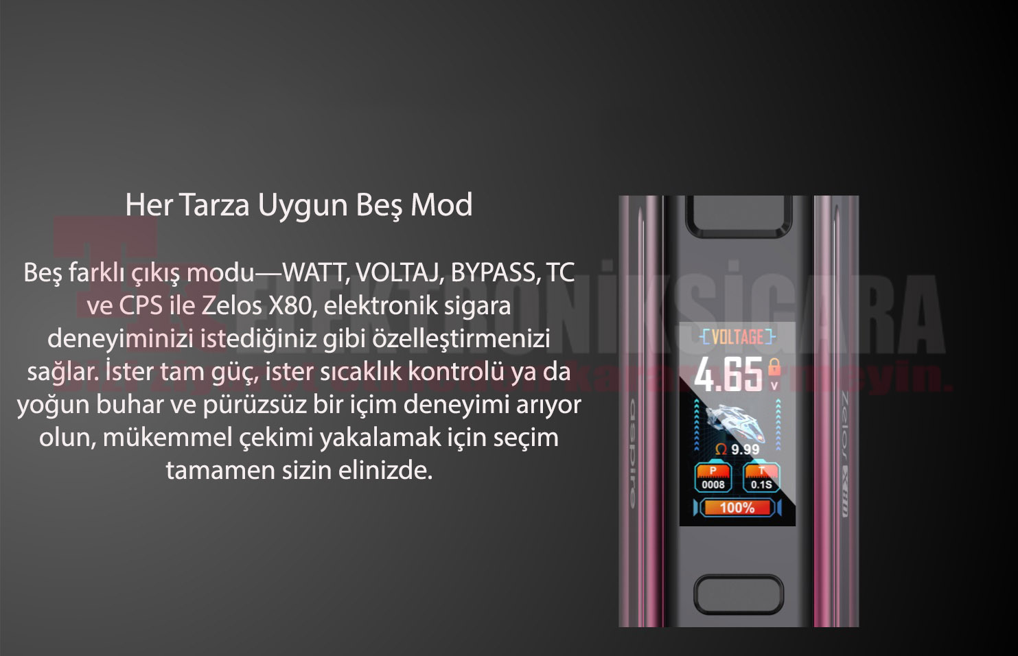 Aspire Zelos X80 mod ve Nautilus GT II Tank
