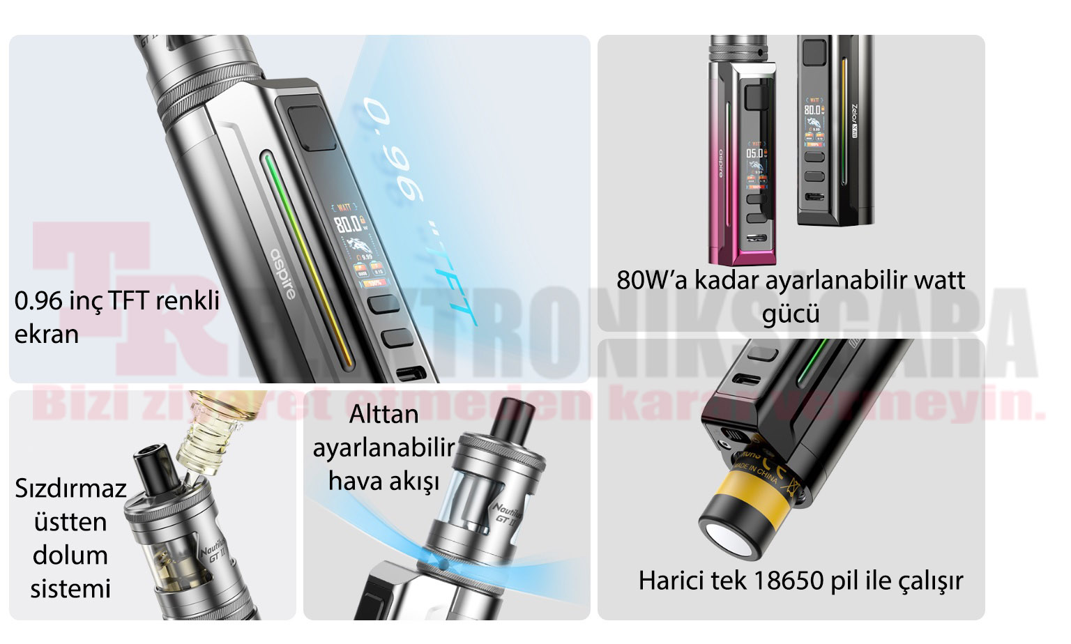 Aspire Zelos X80 elektronik sigara özellikleri