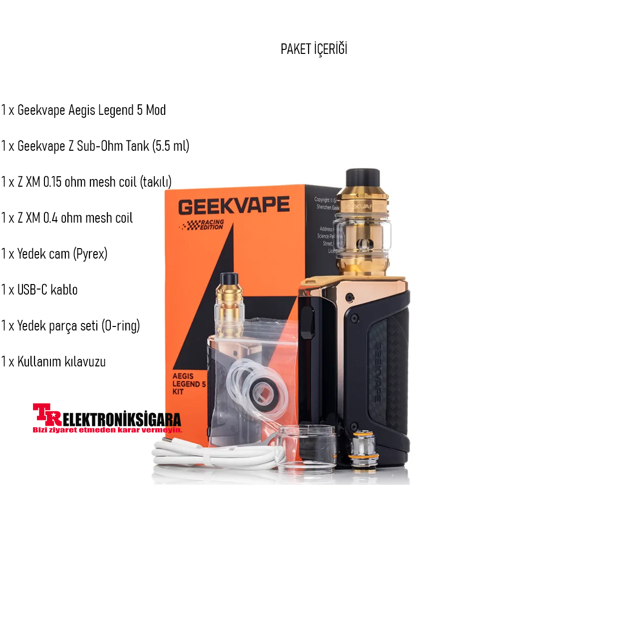 Geekvape Aegis Legend 5 cihaz ve Z Sub-Ohm Tank paketi