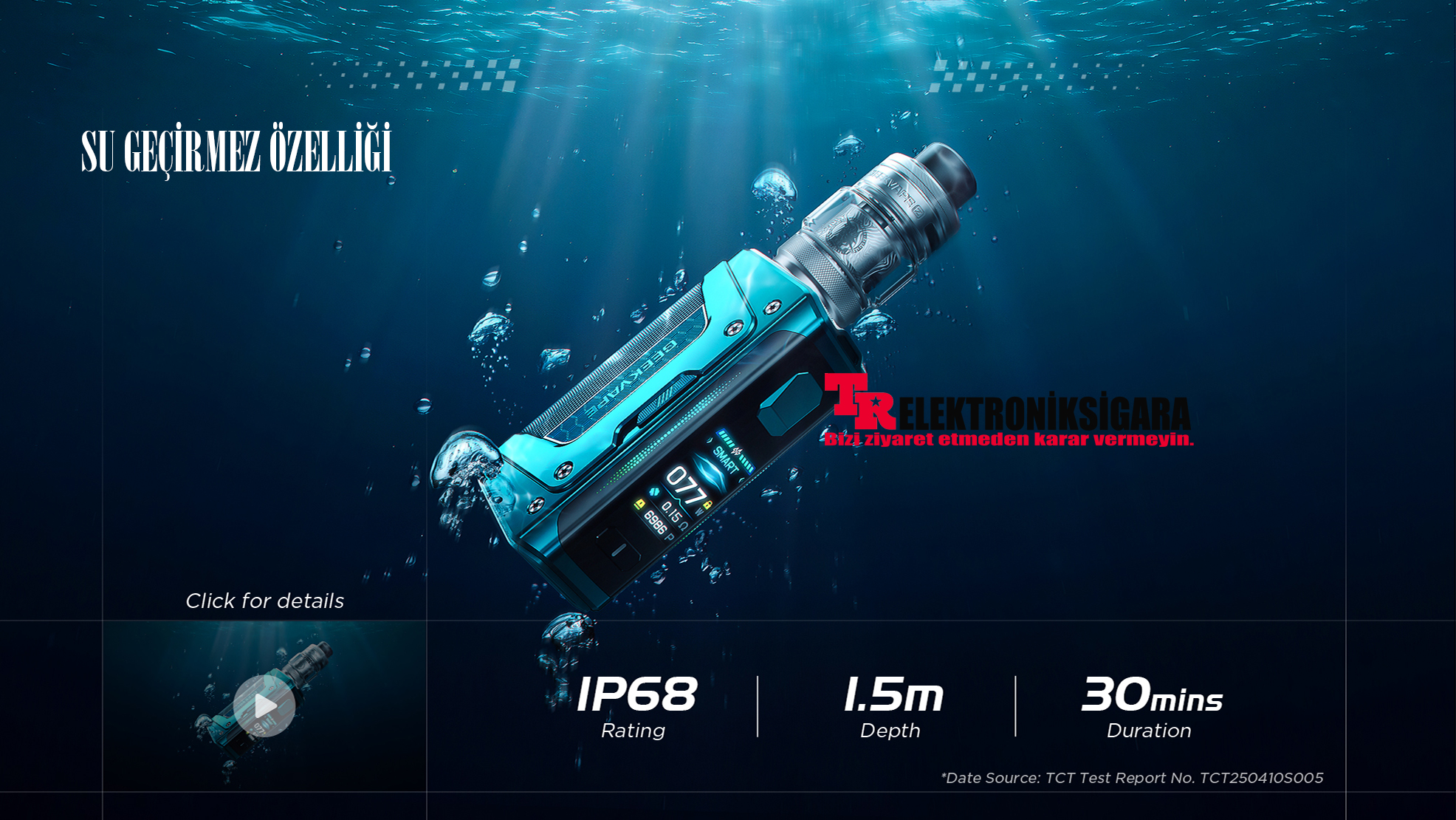 Geekvape Aegis Legend 5 IP68 ve üçlü koruma özellikleri