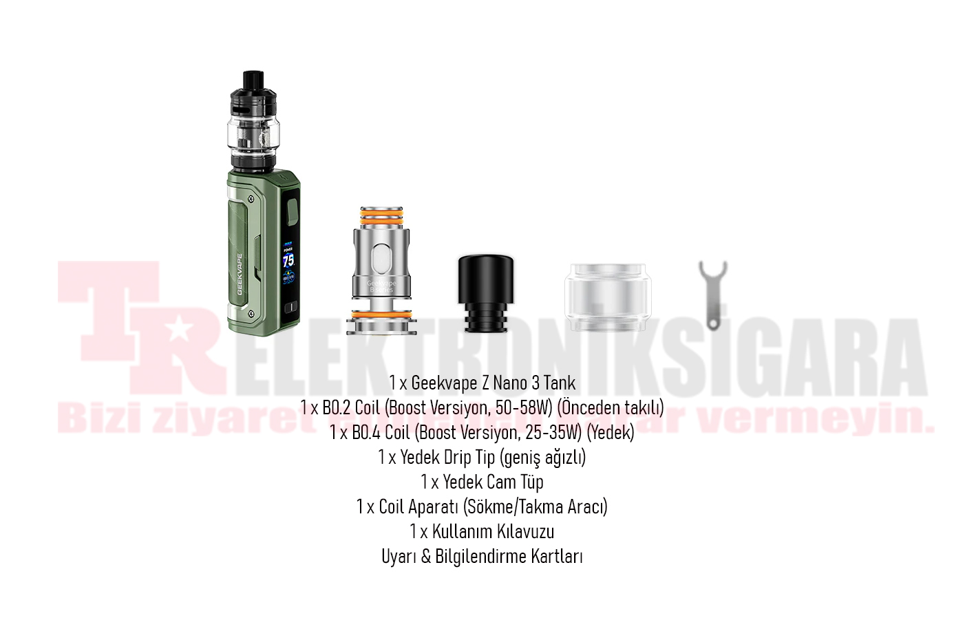 Geekvape Aegis Mini 5 Kit paket içeriği