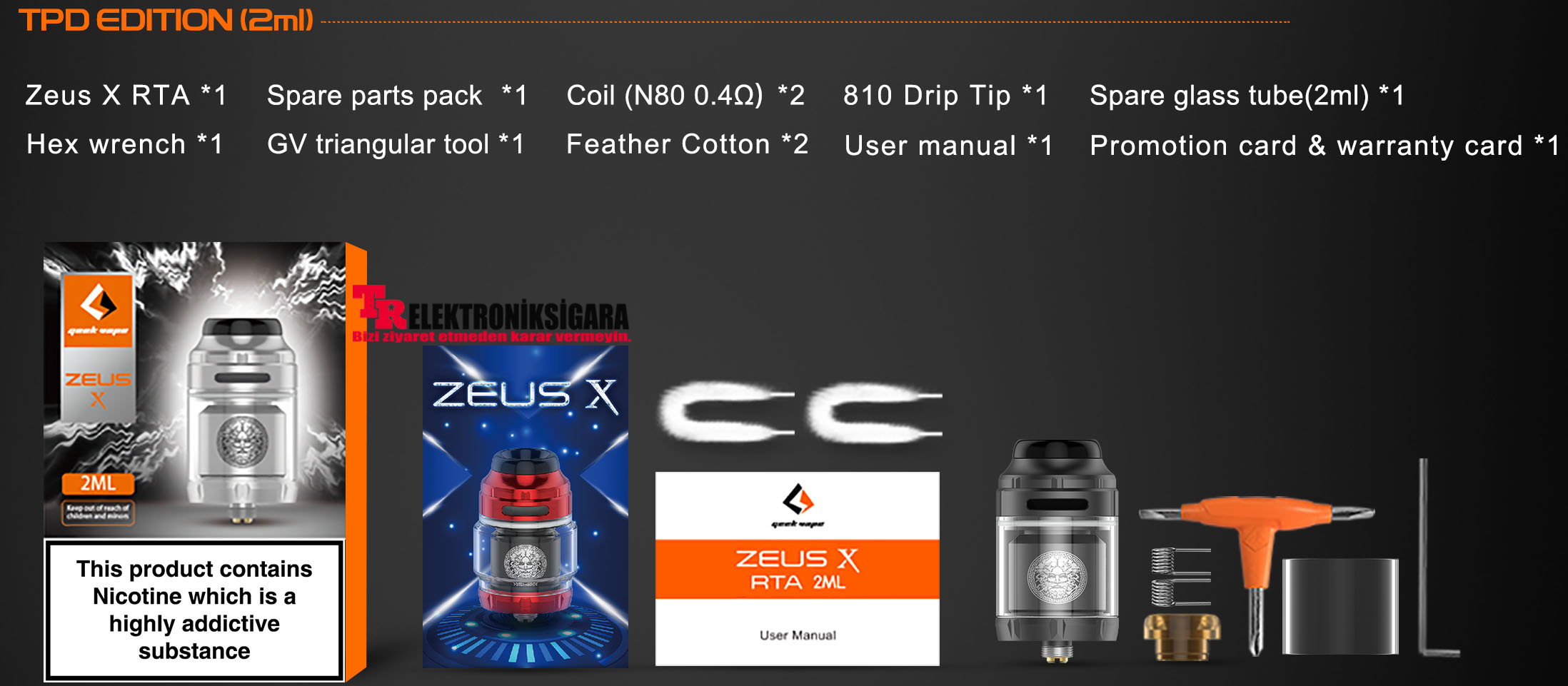 GeekVape Zeus X RTA standart ve TPD versiyonu