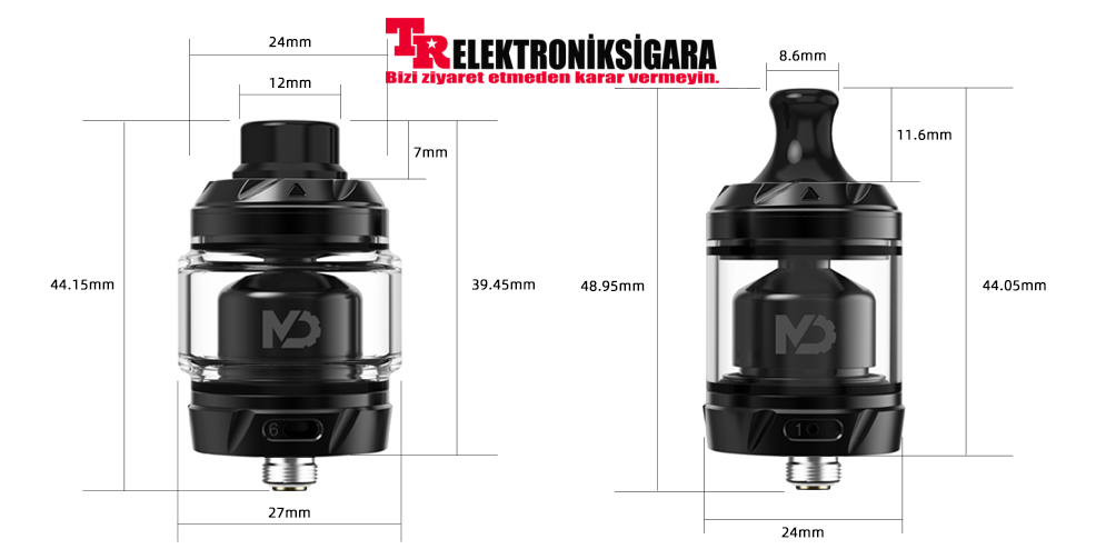 HellVape MD RTA teknik özellikleri ve parçaları