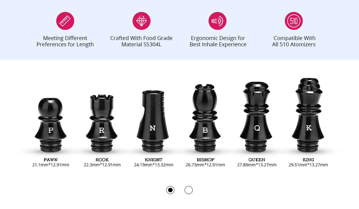 KIZOKU Satranç Serisi 510 Drip Tip Black