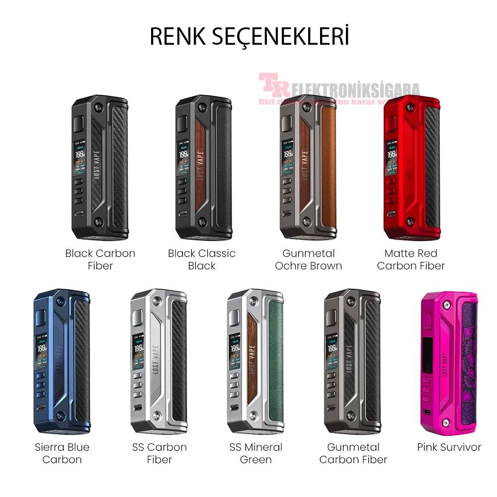 Lost Vape Thelema Solo 100W Box Mod renk seçenekleri