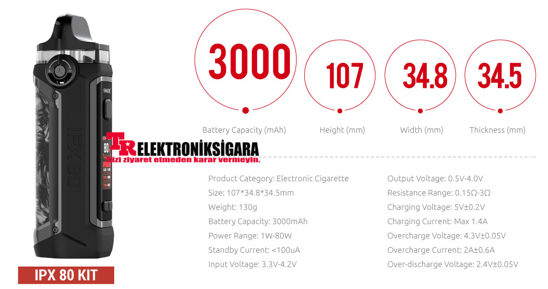 SMOK IPX 80 IP67 koruma özellikleri