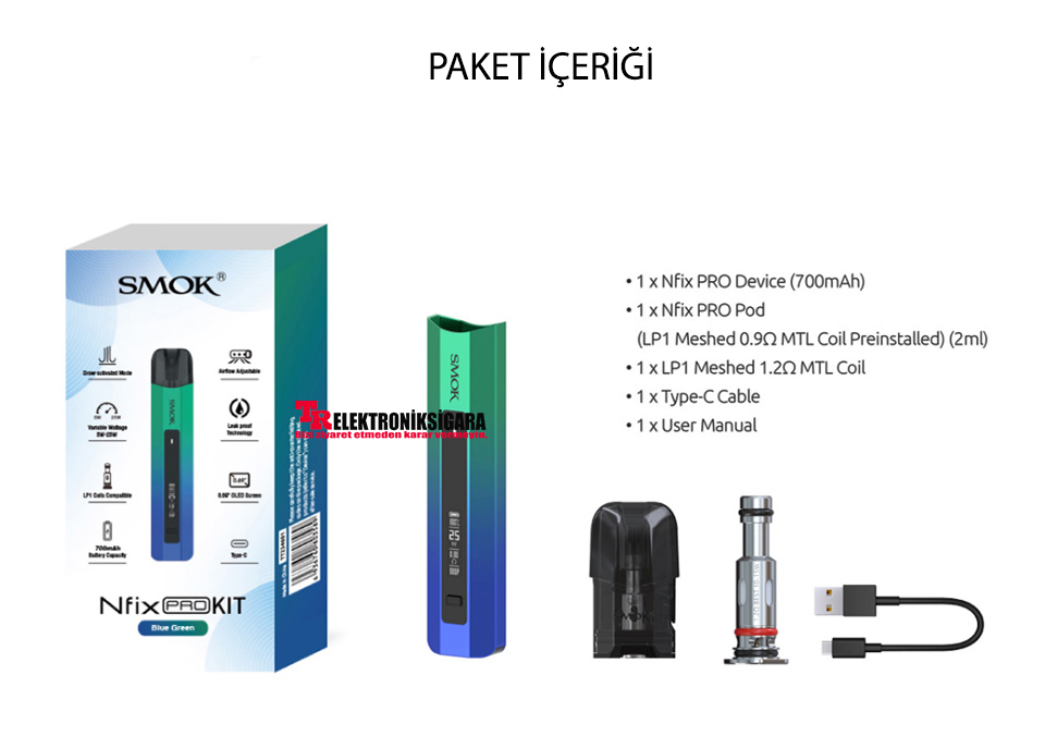 SMOK Nfix Pro paket içeriği