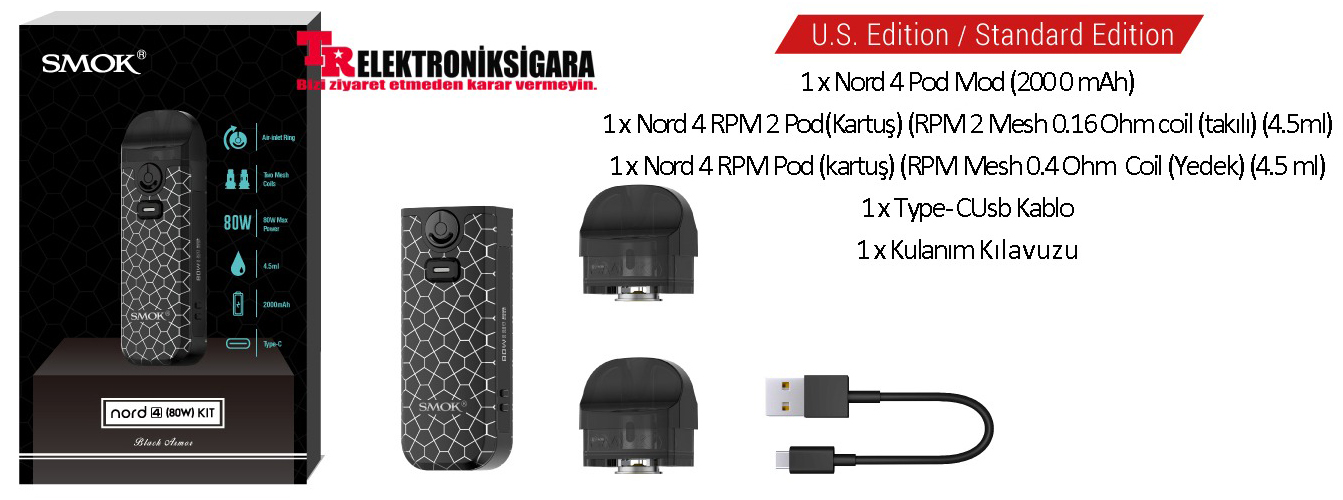 SMOK Nord 4 renk seçenekleri
