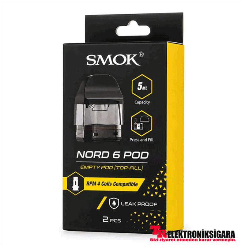 SMOK Nord 6 RPM 4 boş pod kartuş 2'li paket