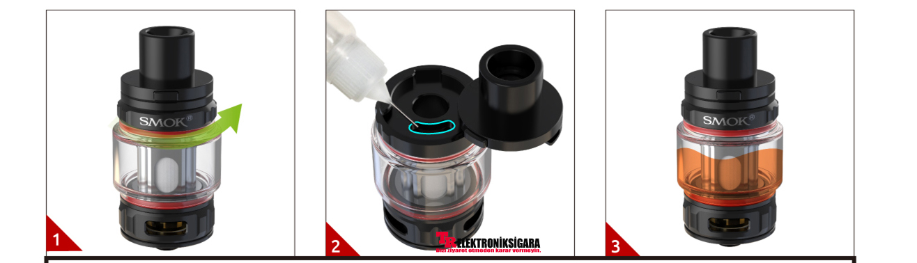 SMOK TFV18 Mini Tank üstten likit dolum sistemi