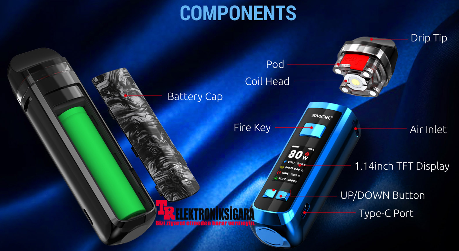 Smok RPM 2S Kit 80W Pod Mod Elektronik Sigara