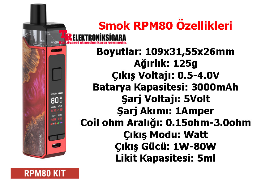 Smok RPM80 3000mAh Pod Mod Elektronik Sigara