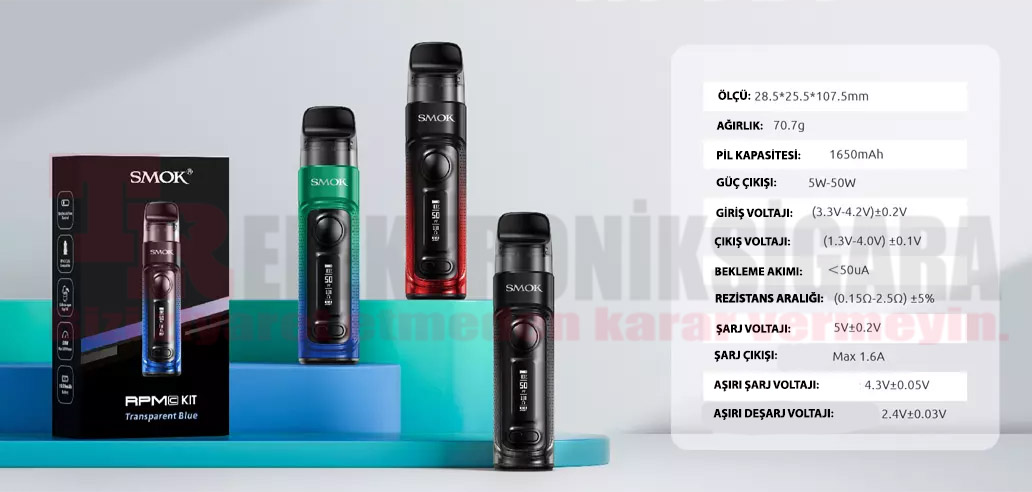 SMOK RPM C Pod Kit 50W Elektronik Sigara 1650mAh