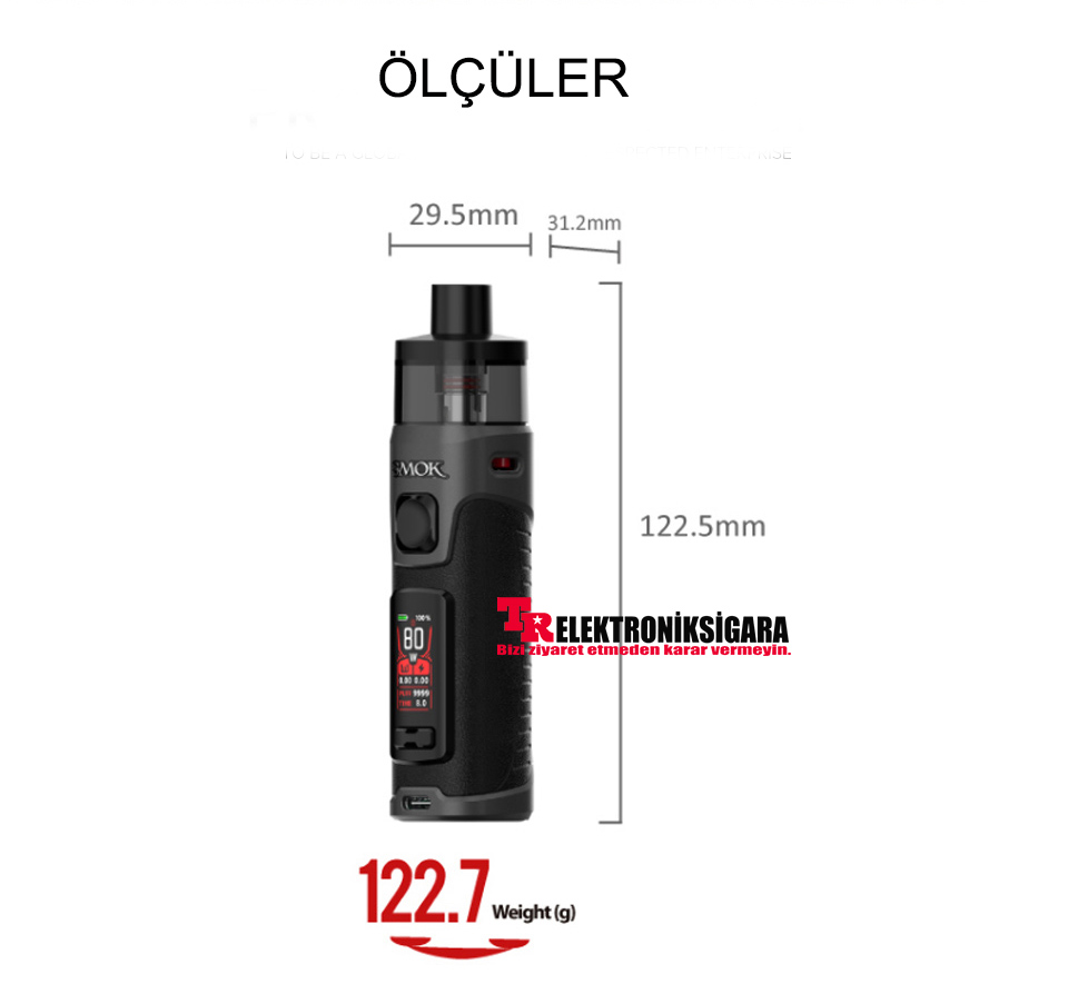 SMOK RPM 5 Pod Kit ölçüleri ve teknik özellikleri