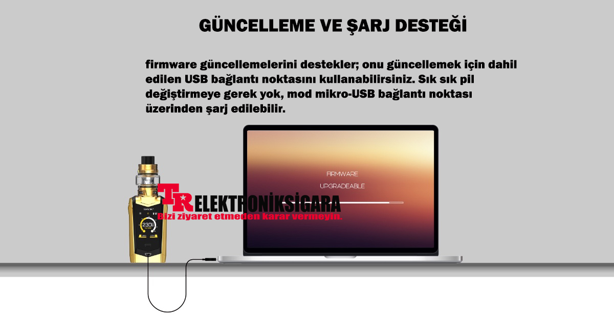 SMOK Species Micro USB şarj ve güncelleme bağlantısı