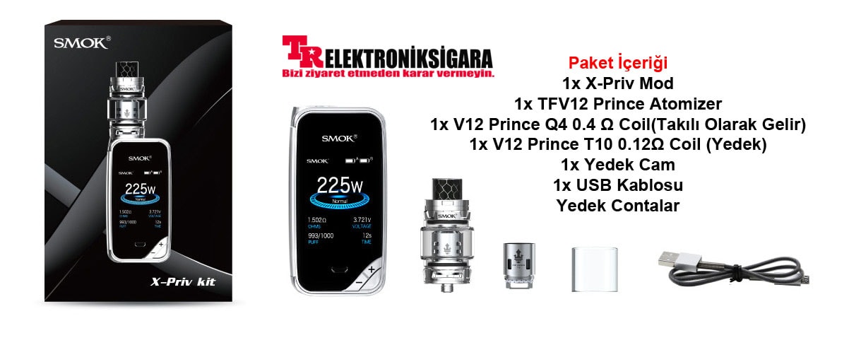 SMOK X-Priv Kit paket içeriği