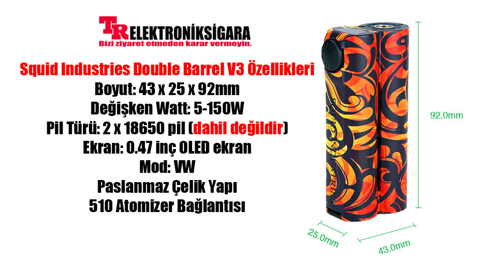 Squid Industries Double Barrel V3 150W VW MOD
