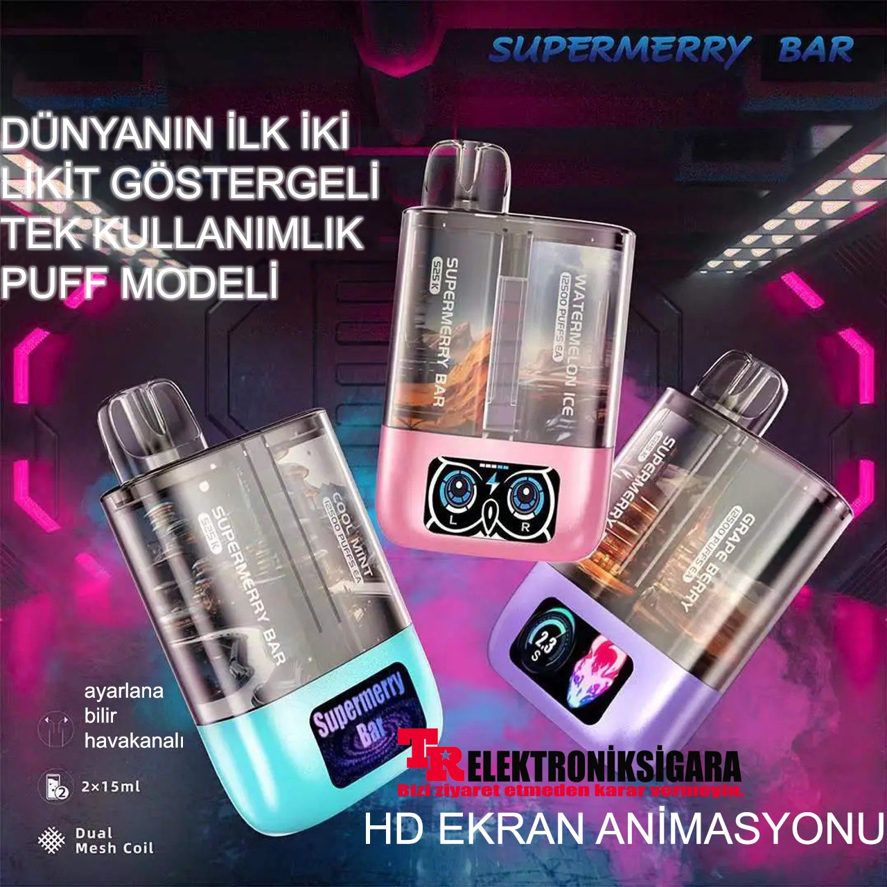 Super Merry 25.000 Puff Bar %5 Nikotin Cherry Lemon