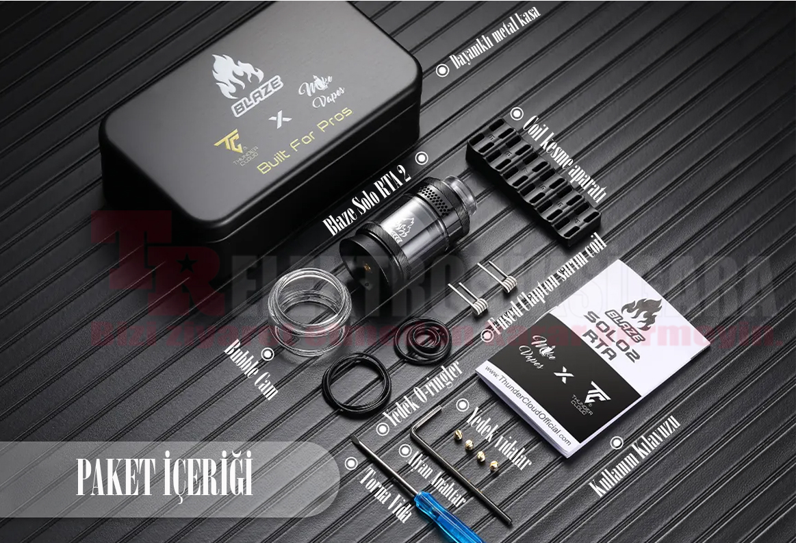 ThunderCloud Blaze SOLO2 RTA renkleri ve paket içeriği