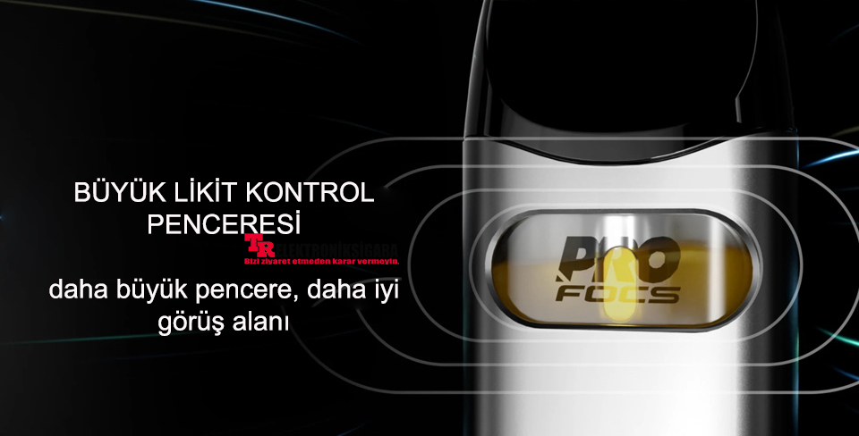 Uwell Caliburn A3 kartuş ve likit kontrol penceresi