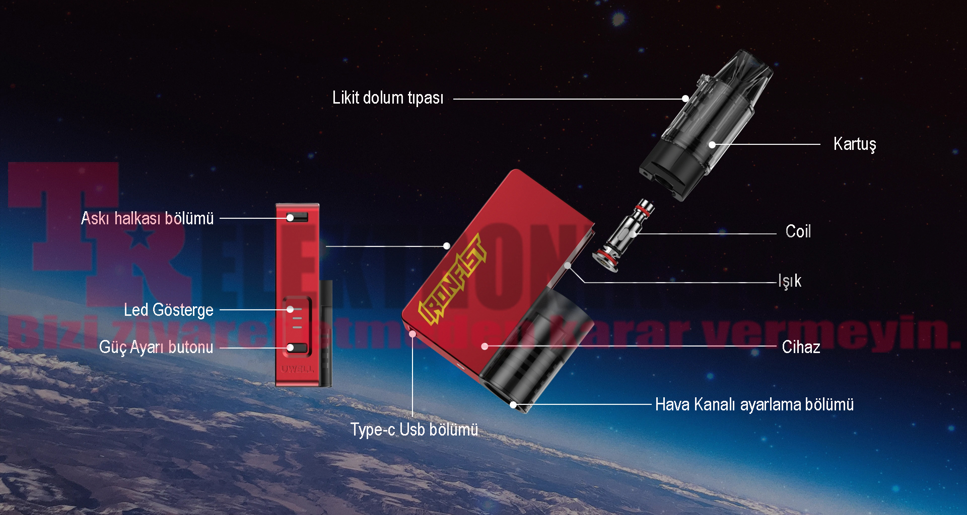Uwell Caliburn İronFist L Pod Sistem Elektronik Sigara