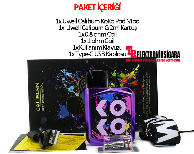 Uwell Caliburn KOKO Prime dekoratif panel seçenekleri