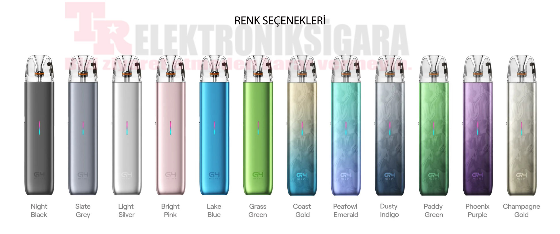 Uwell Caliburn G4 Mini pod mod renk seçenekleri