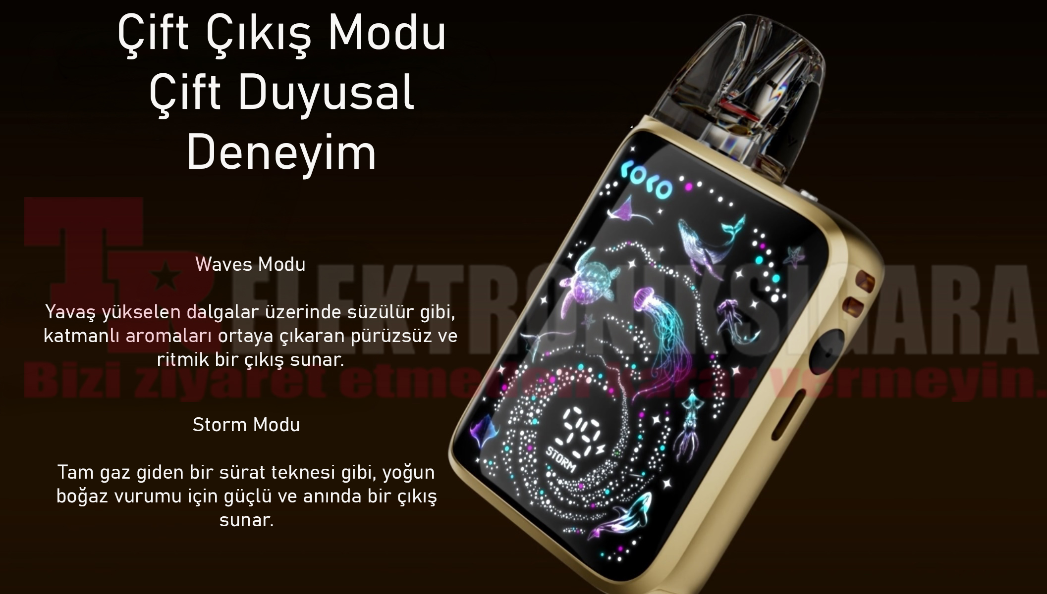 Uwell Caliburn G5 Koko Waves ve Storm çalışma modları