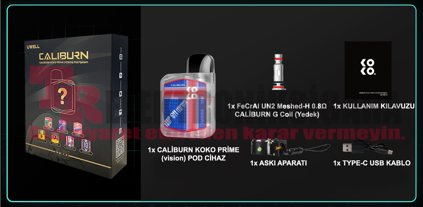 Uwell Caliburn KOKO Prime Vision Glory Pod Mod Kit Elektronik Sigara