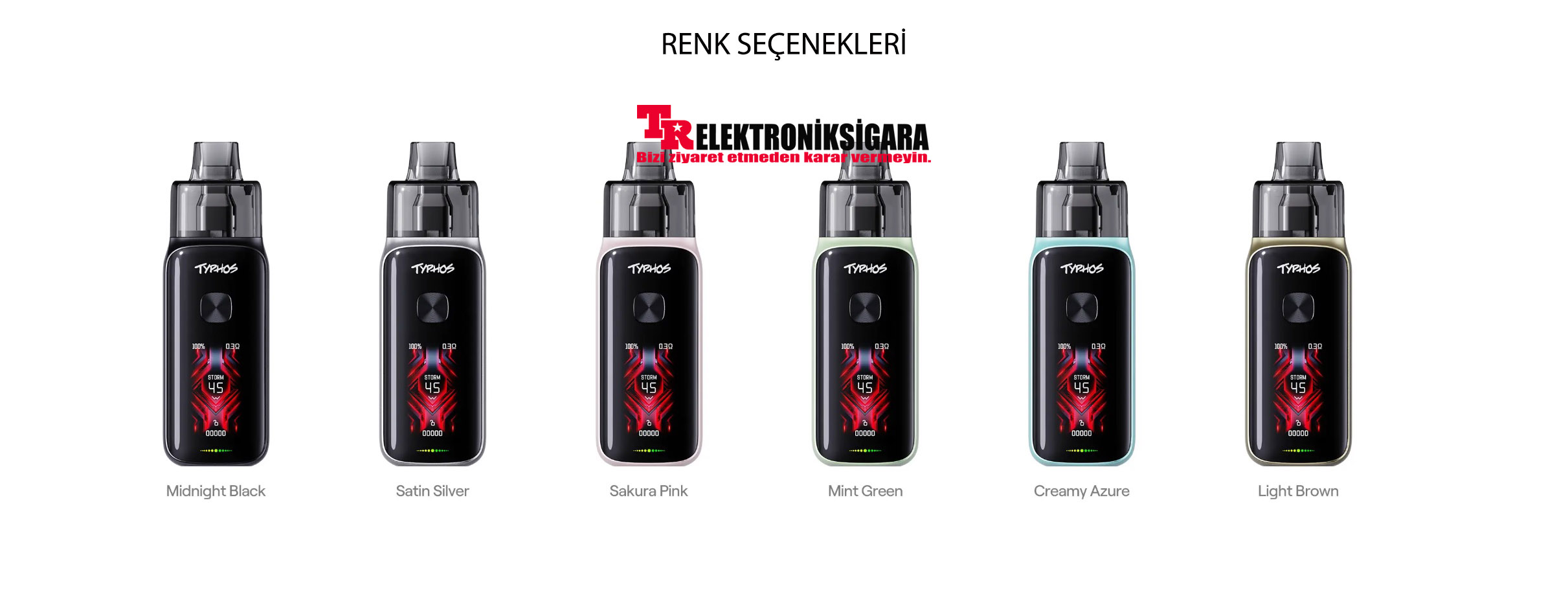Uwell Typhos Pro 45W pod mod renk seçenekleri
