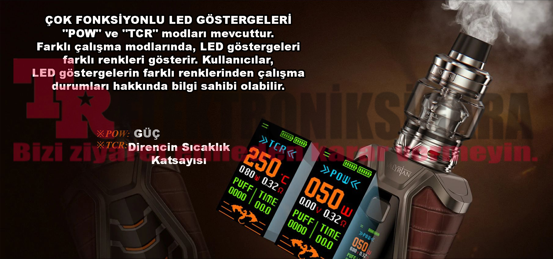 Uwell Valyrian 3 POW ve TCR çalışma modları