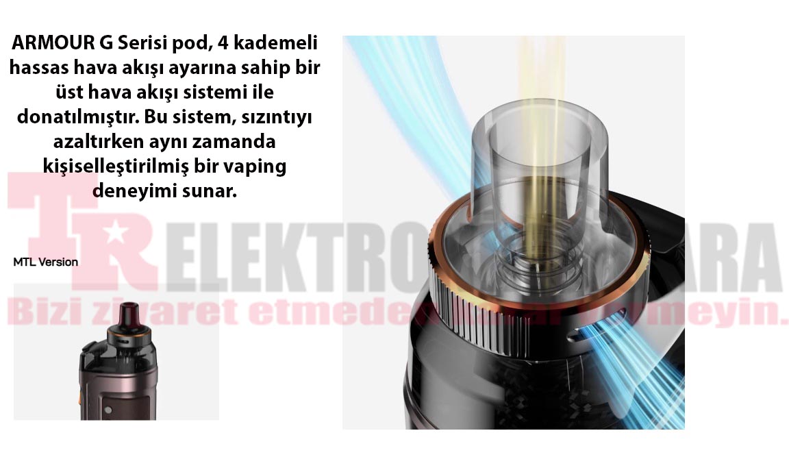 Vaporesso Armour G ayarlanabilir üst hava akışı
