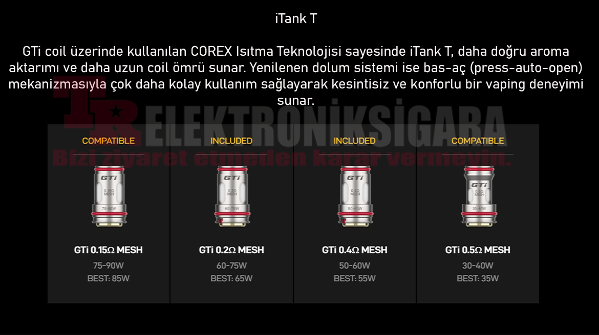 Vaporesso Armour Max uyumlu GTi coil seçenekleri