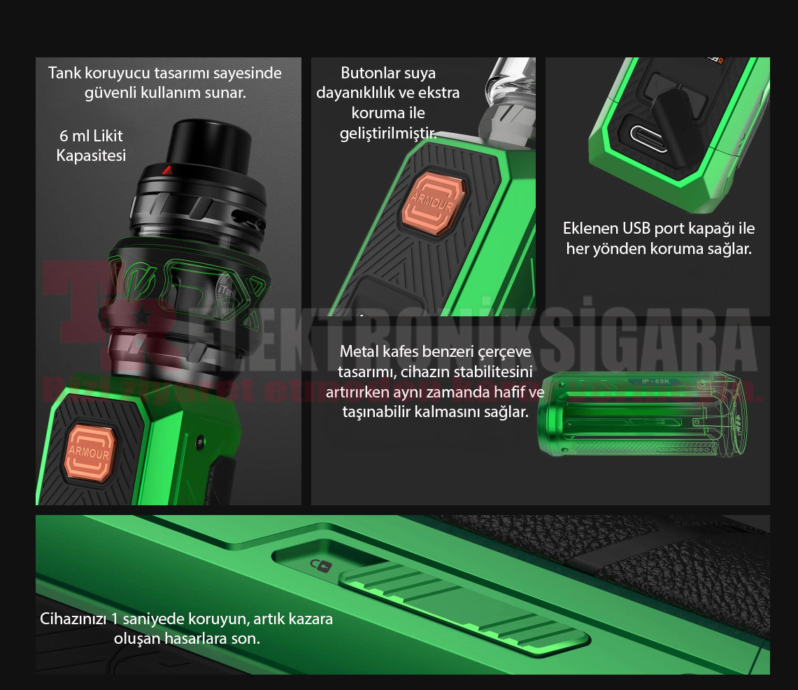 Vaporesso Armour Ultra korumalı USB Type-C kapağı
