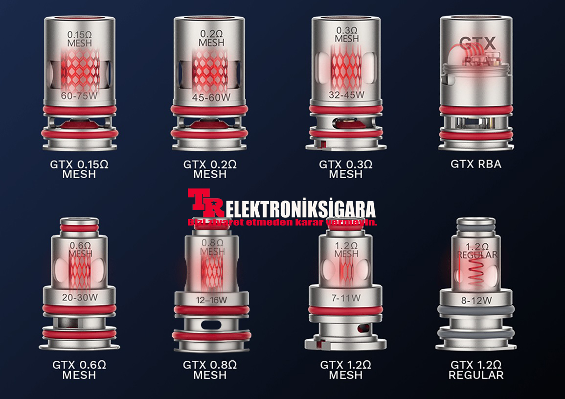 Vaporesso GTX coil direnç ve watt seçenekleri