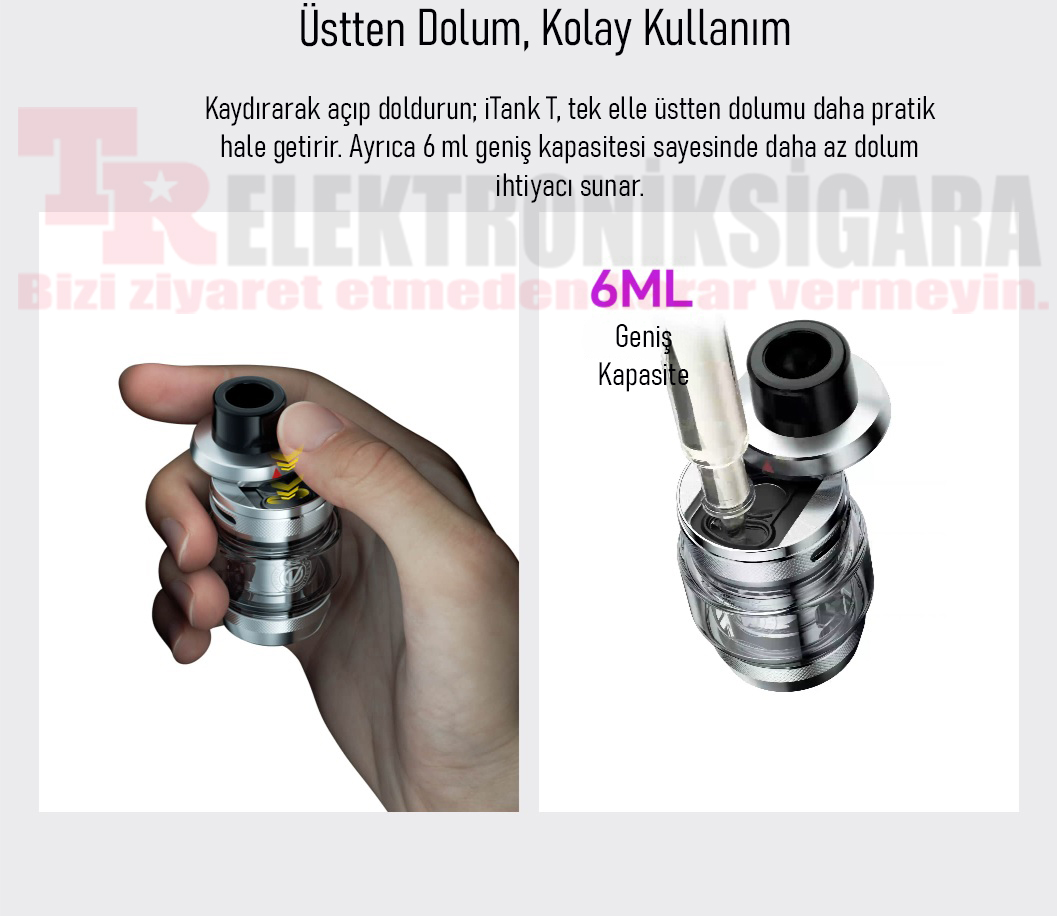 Vaporesso iTank T üst hava akışı