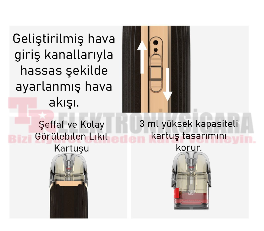Vaporesso LUXE Q3 ayarlanabilir hava akışı