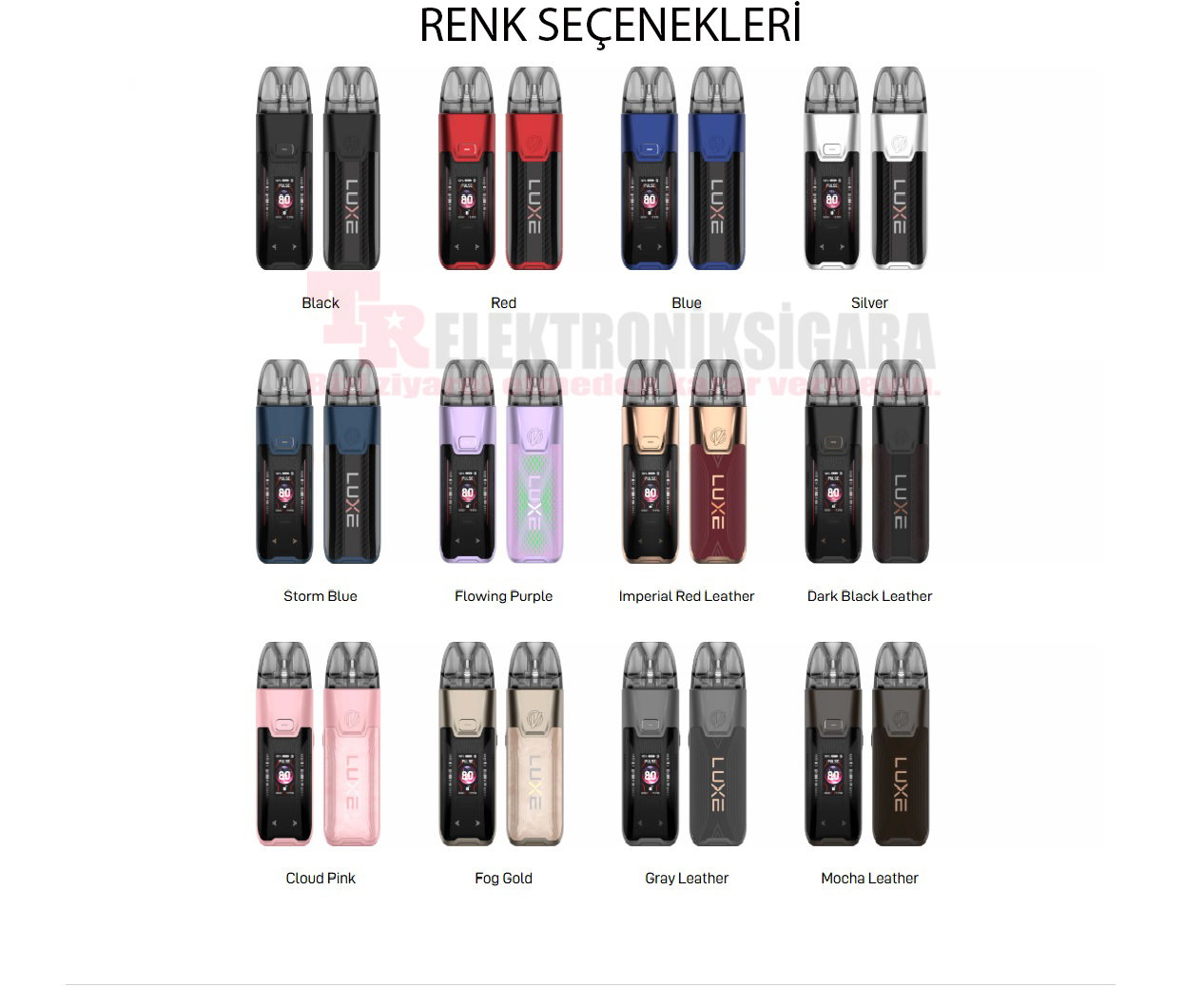 Vaporesso LUXE XR MAX 2 renk seçenekleri