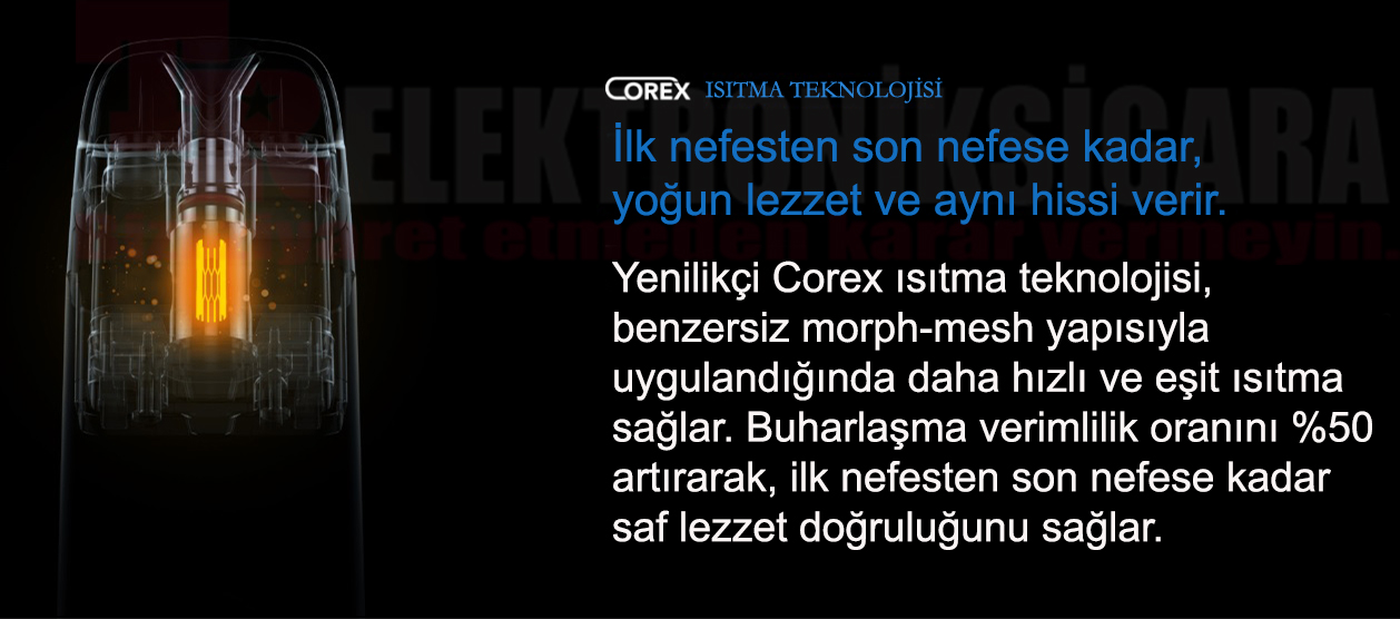 Vaporesso XROS 3 COREX mesh teknolojisi