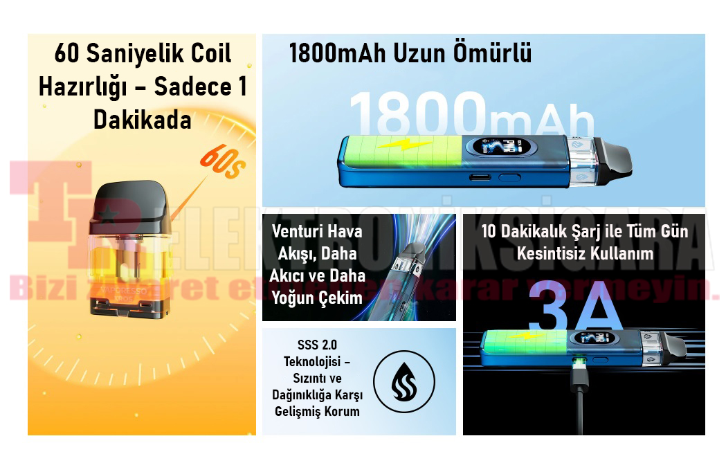 Vaporesso Xros 6 Pod Mod Kit Elektronik Sigara 1800mAh