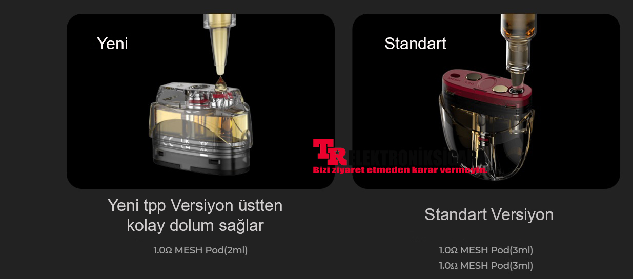 Vaporesso ZERO 2 üstten dolum sistemi